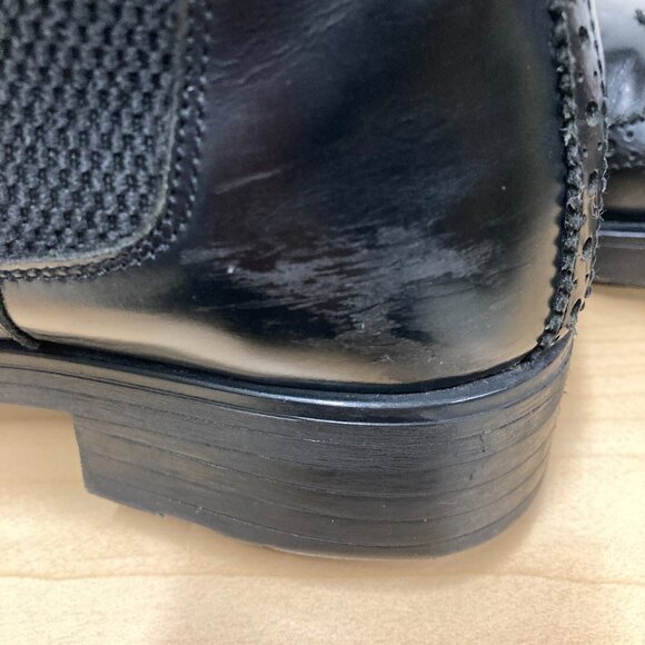 Massimo Dutti Black Chelsea Boots, Eur 40, Women US 9, Brogue Wingtip Leather - Picture 9 of 9